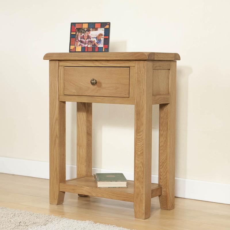 Calverley Oak Small Console Table With Drawer